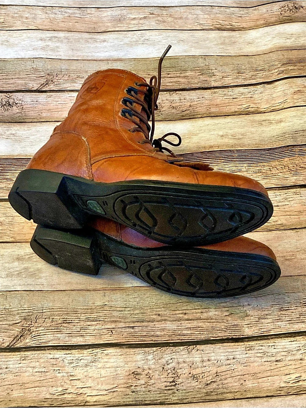 Ariat Lace-Up Fringe Boot Fringe Lace-Up Boots Brown US 6.5 B Wear inside heel - Picture 7 of 12